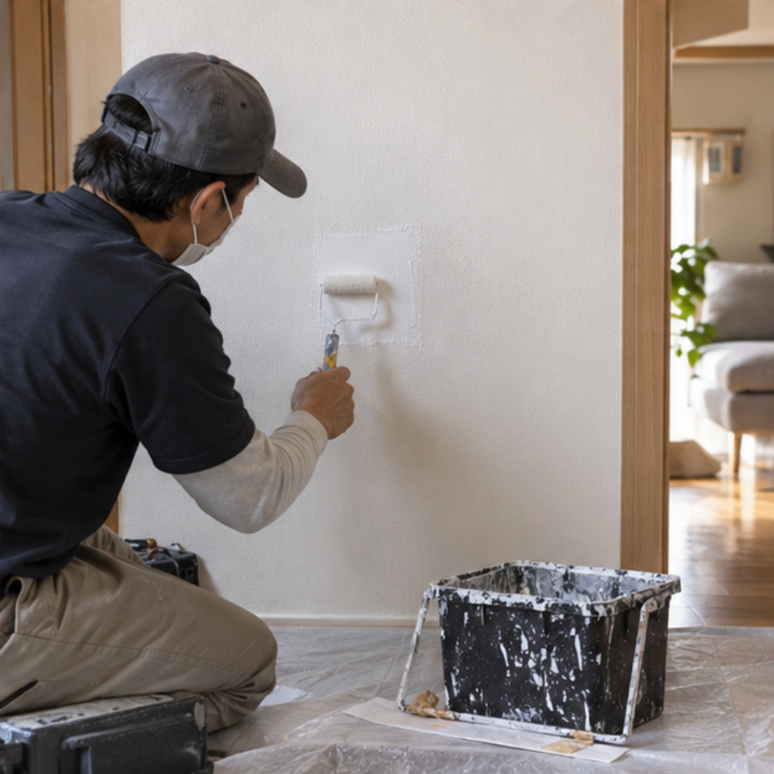 Pequeno reparo e pintura de parede